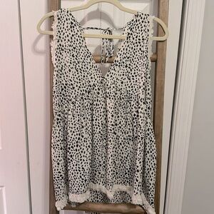 Boutique White And Black Spotted Blouse